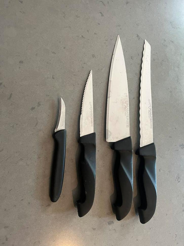 sabartier messenset teab., Huis en Inrichting, Keuken | Bestek, Zo goed als nieuw, Rvs of Chroom, Ophalen of Verzenden