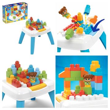 Mega bloks tafel blauw en wit + blokken nieuw in de doos  beschikbaar voor biedingen