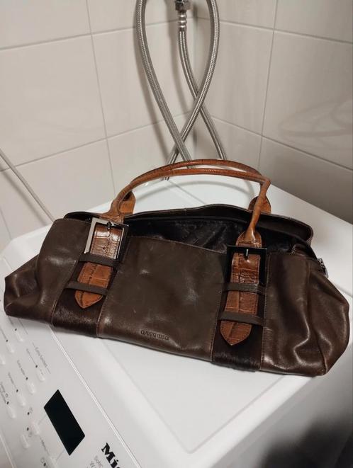 Claudio Ferrici donker bruin leren handtas, Sieraden, Tassen en Uiterlijk, Tassen | Damestassen, Ophalen of Verzenden