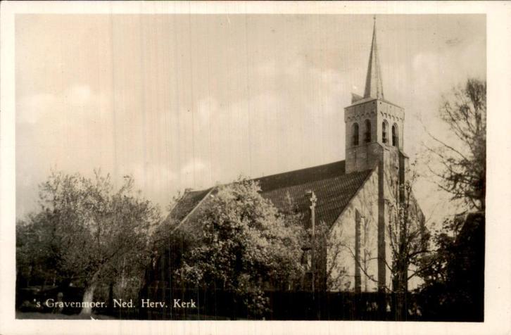 s Gravenmoer - Nederlanse Hervormde Kerk, Verzamelen, Ansichtkaarten | Nederland, Gelopen, Noord-Brabant, Voor 1920, Ophalen of Verzenden