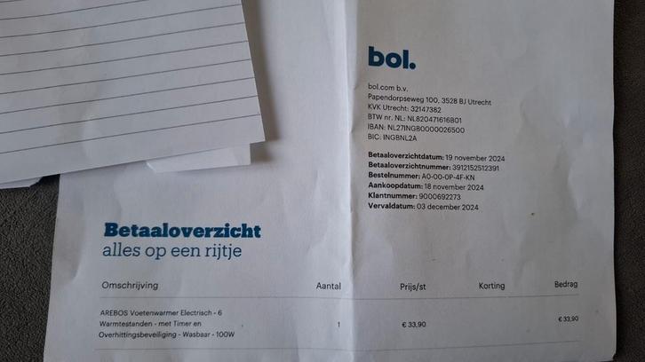 Arebos voetverwarmer- 6 standen, timer en hittebescherming, Huis en Inrichting, Woonaccessoires | Plaids en Woondekens, Nieuw