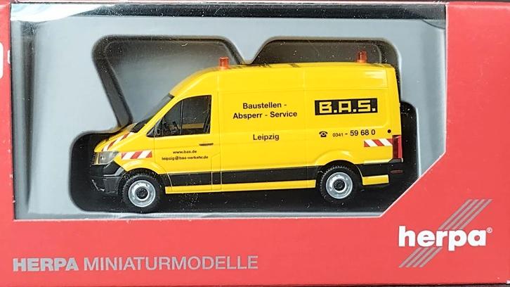 Volkswagen Crafter Baustellen Absperr service 1:87 Herpa Pol, Hobby en Vrije tijd, Modelauto's | 1:87, Zo goed als nieuw, Bus of Vrachtwagen