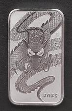 Australië  Dragon bar 2025 1 ounce zilver, Verzenden, Zilver