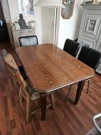 Houten Tafel met 6 Stoelen - Roggel, Ophalen, Gebruikt, Hout, Vijf, Zes of meer stoelen