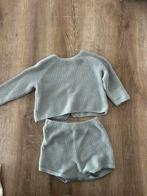 Mintgroen maat 74 Zara gebreid trui met kort broek unisex, Kinderen en Baby's, Babykleding | Maat 74, Ophalen of Verzenden, Jongetje of Meisje