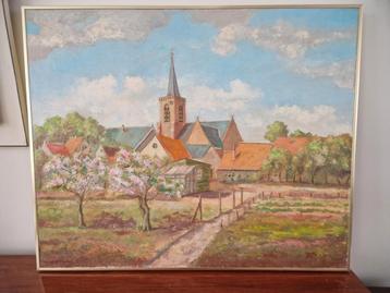 Dorpsgezicht met kerk OUDELANDE / Zeeland - Reinder Tukker beschikbaar voor biedingen