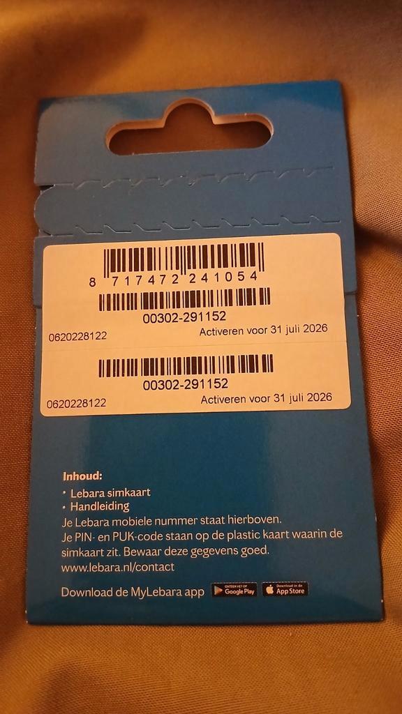 0620228122, Telecommunicatie, Prepaidkaarten en Simkaarten, Nieuw, KPN, Verzenden