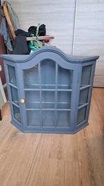 Vitrine wandkastje van massief hout, Huis en Inrichting, Kasten | Vitrinekasten, Ophalen, Minder dan 50 cm, Landelijk, Minder dan 100 cm