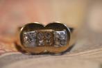 Antieke gouden franse tankring ring tank diamant diamanten, Ophalen of Verzenden, Goud, Ring, Met edelsteen
