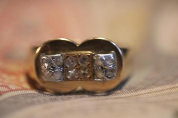 Antieke gouden franse tankring ring tank diamant diamanten beschikbaar voor biedingen
