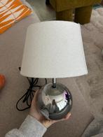 Vintage Chrome Lampje met Stoffen Kap, Ophalen of Verzenden, Gebruikt, Metaal, Minder dan 50 cm