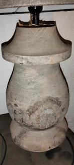 Mooie brocante Baluster lamp hout. Met kap, Huis en Inrichting, Lampen | Tafellampen, 50 tot 75 cm, ., Ophalen of Verzenden, Zo goed als nieuw