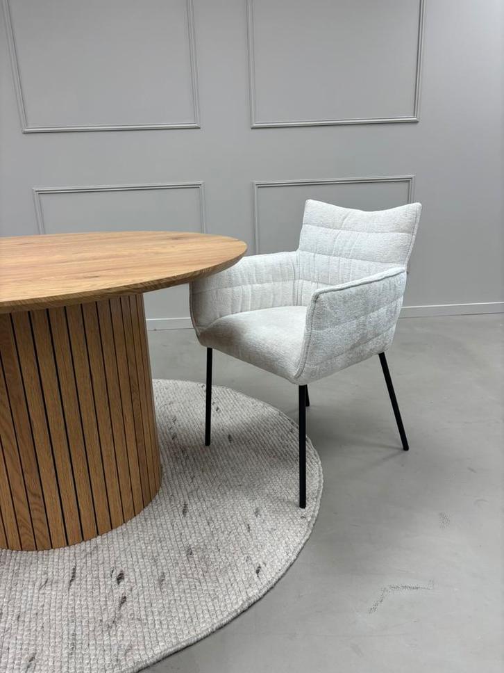 6x Kick eetkamerstoel Goos creme, Huis en Inrichting, Stoelen, Nieuw, Vijf, Zes of meer stoelen, Stof, Wit, Ophalen of Verzenden