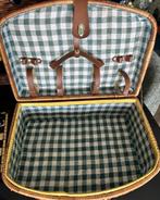 Picknickmand rotan & geruit vintage, Ophalen of Verzenden