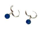 Zilveren klapcreolen met blauwe lapis lazuli hanger, Hangers, Nieuw, ., Info@nynkegardenier.nl