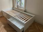 Ikea Brimnes bed 90x200 met Luroy lattenbodem, Ophalen, 90 cm, Eenpersoons, Wit