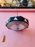 Zweedse Hanglamp uit 1970 zwart metaal en kristal, Verzenden, Zo goed als nieuw, Metaal, Minder dan 50 cm