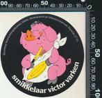 Sticker: Vlees - Smikkelaar Victor varken (2), Ophalen of Verzenden, Zo goed als nieuw, Bedrijf of Vereniging