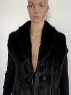 H919 Transfer maat 40=M vest met bont zwart, Maat 38/40 (M), Zwart, Ophalen of Verzenden, Zo goed als nieuw