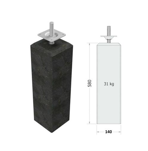 AKTIE !!! Betonpoer 14x14x58 vellingkant, Tuin en Terras, Overkappingen, Nieuw, Overige typen, Ophalen