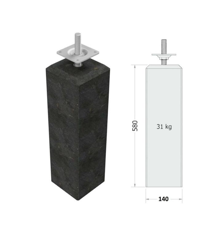 Betonpoer 14x14x58 vellingkant of (per PALLET 44 st €350,-), Tuin en Terras, Overkappingen, Nieuw, Overige typen, Ophalen