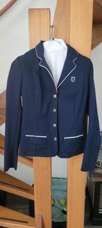 Blauw wedstrijdpak met witte accenten, Dieren en Toebehoren, Paardrijkleding, Gebruikt, Kinderen, Dressuur, Ophalen of Verzenden