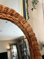 Spiegel ovaal rotan vintage, Minder dan 50 cm, Ophalen of Verzenden, Zo goed als nieuw, Minder dan 100 cm