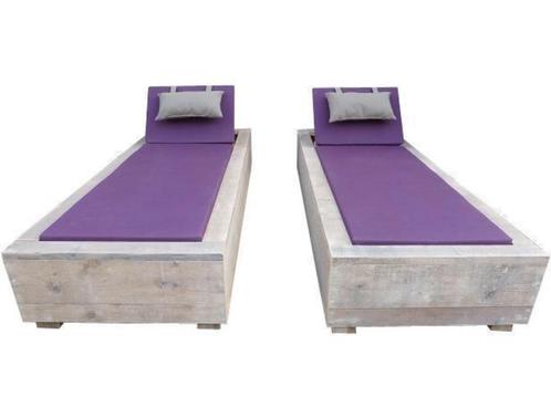Mooi lounge ligbed van steigerhout, Tuin en Terras, Ligbedden, Nieuw, Hout, Verstelbaar, Ophalen of Verzenden