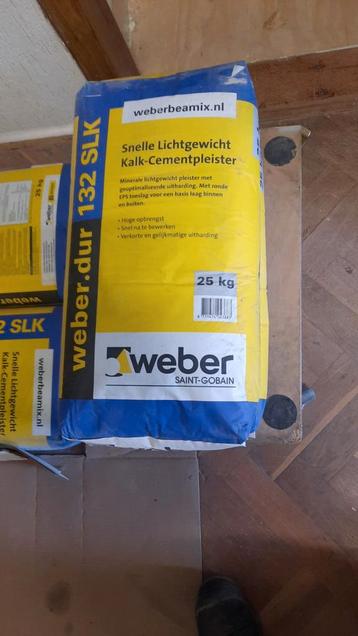 5 zakken Weber.dur 132 SLK Kalk-Cementpleister - Nieuw beschikbaar voor biedingen