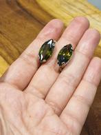 Markies groene vintage Peridot oorbellen 925 zilver, Ophalen of Verzenden, Zo goed als nieuw, Groen, Zilver