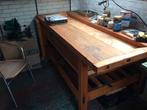 Werkbank beukenhout 200x100 cm, Ophalen, Gebruikt, 170 cm of meer, Bankschroef