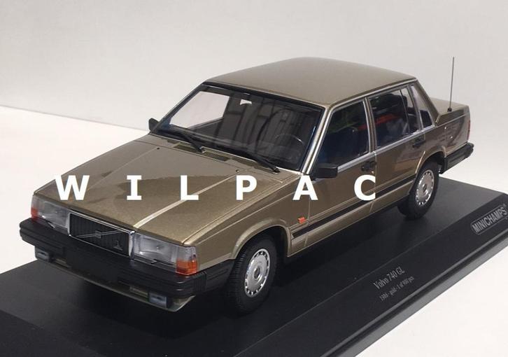 Volvo 740 GL 744GL 4 deurs 1:18 goud metallic. Minichamps, Hobby en Vrije tijd, Modelauto's | 1:18, Nieuw, Auto, MiniChamps, Ophalen of Verzenden