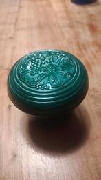 Tsjechoslowaaks malachiet glas doosje jaren '40/'50, Antiek en Kunst, Antiek | Glas en Kristal, Ophalen of Verzenden