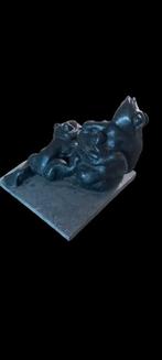 Bronzen beeld van 3 kikkers op stenen voet, Antiek en Kunst, Ophalen