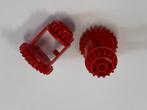 Partij 2x rode Lego Technic tandwielen 24-16 differentiee