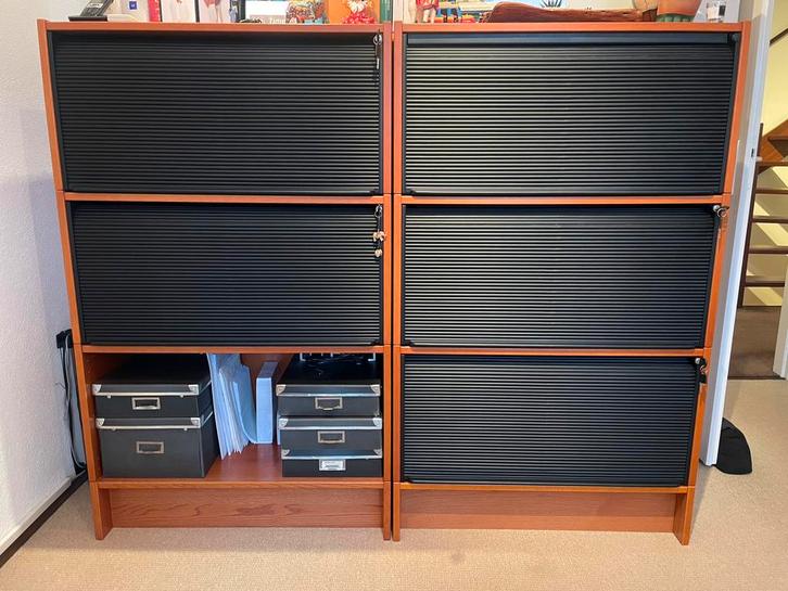 Roldeurkast/kantoorkast/archiefkast Galant (Ikea) kersen, Huis en Inrichting, Kasten | Roldeurkasten en Archiefkasten, Gebruikt