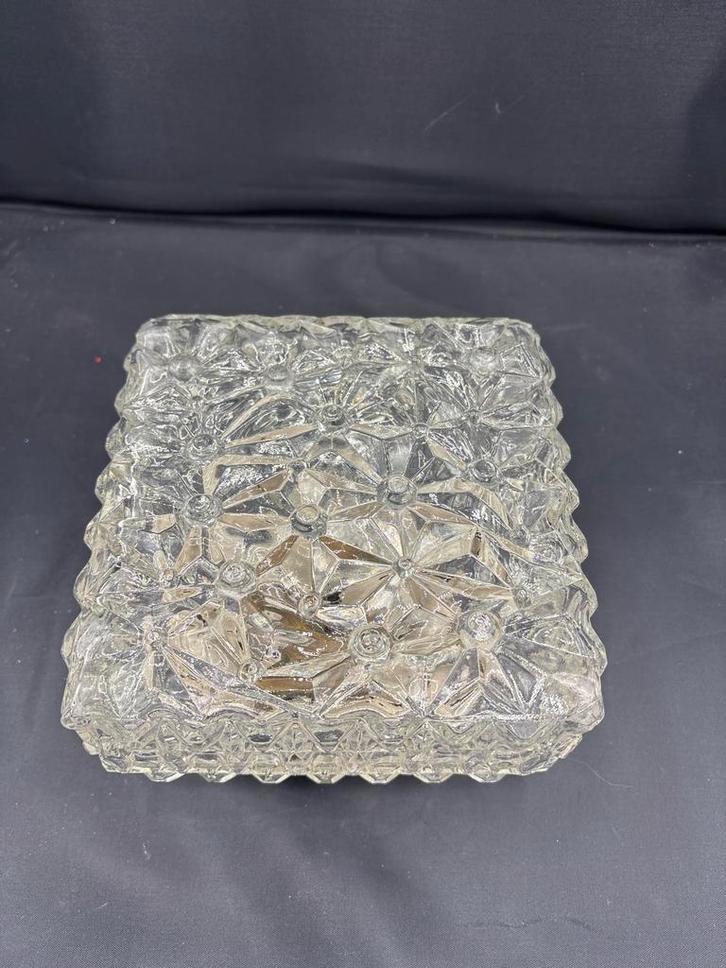 Vintage Glazen Plafondlamp. 16x16 cm, Antiek en Kunst, Antiek | Woonaccessoires, Ophalen