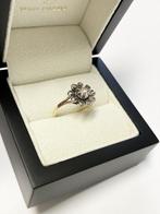 Antiek 14 K Gouden Rozet Ring 0.15 ct Roos Geslepen Diamant, 18 tot 19, Onbekend, Ophalen of Verzenden, Zo goed als nieuw