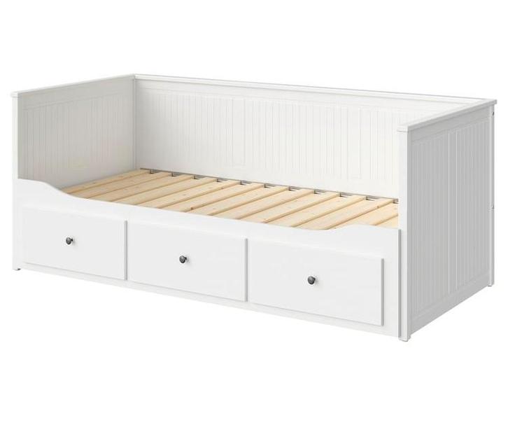 Hemnes bedbank, Huis en Inrichting, Slaapkamer | Bedden, Zo goed als nieuw, Tweepersoons, 80 cm, 200 cm, Hout, Wit, Ophalen
