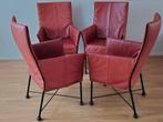 4x Montis Chaplin design eetkamerstoelen Buffalo leer cognac, Huis en Inrichting, Stoelen, Bruin, Gelderland label gerard vd berg charly stijl
