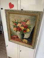 Brocante Schilderij Bloemen, Gesigneerd, Frankrijk?, Antiek en Kunst, Kunst | Schilderijen | Klassiek, Ophalen