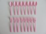 Set van 8 Roze vorken & lepels wegwerp bestek tbv babyshower, Ophalen of Verzenden, Nieuw, Versiering, Geboorte of Huwelijk