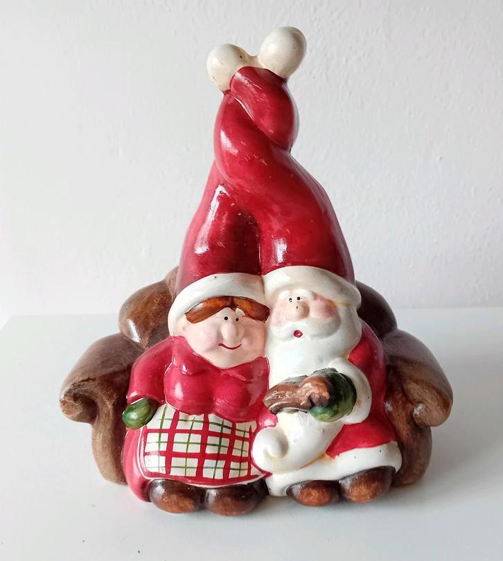 Schattig stel Kerstman, kerstvrouw, kerstbeeld, Diversen, Kerst, Ophalen of Verzenden