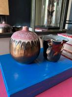 Des pots vaas brons 2 stuks, Huis en Inrichting, Woonaccessoires | Vazen, Overige kleuren, Aardewerk of Porselein, Ophalen of Verzenden
