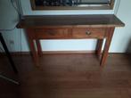 Teakhouten  sidetable met spiegel, Ophalen, Gebruikt, 100 tot 150 cm, 25 tot 50 cm