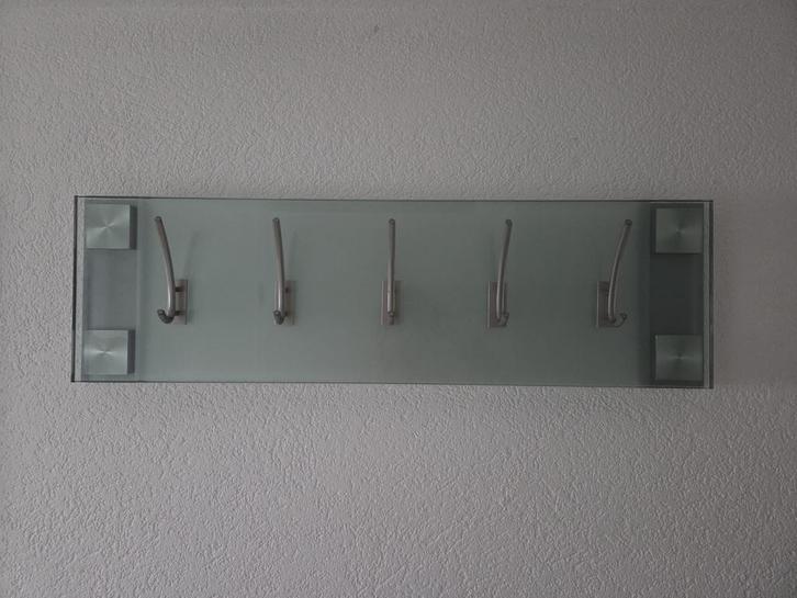 Glazen Kapstok met Spiegel - Stijlvol en Praktisch, Huis en Inrichting, Woonaccessoires | Kapstokken, Gebruikt, Wandkapstok, Minder dan 100 cm