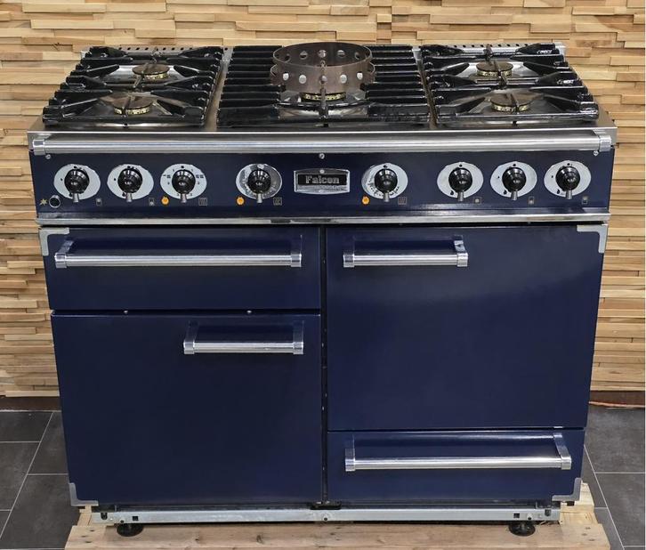 🔥Luxe Fornuis Falcon 110cm konings blauw 3 ovens, Witgoed en Apparatuur, Fornuizen, Zo goed als nieuw, Vrijstaand, Gas, 5 kookzones of meer