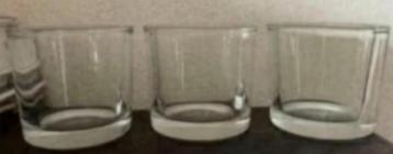 3 windlichtjes, waxine stevig glas, sfeerlichtjes; 6 cm hoo beschikbaar voor biedingen