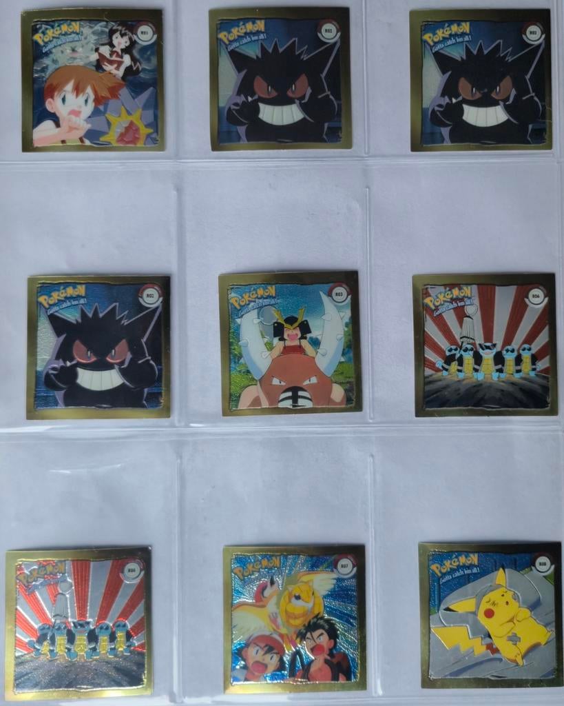 25 Pokémon Artbox Reverse Gold Stickers 1999- incl. 3 Gengar, Ophalen of Verzenden, Overige typen