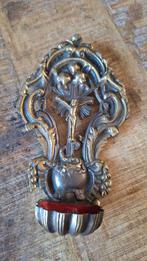 Antieke koperen wijwaterbak,  zie foto's, Antiek en Kunst, Ophalen of Verzenden